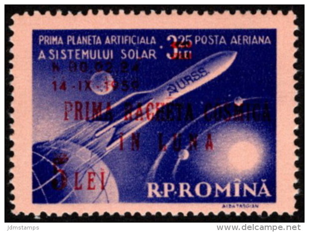 ROM SC #C70 MNH 1959 1st Russian Rocket To Reach Moon, W/surcharge CV $13.50 - Unused Stamps