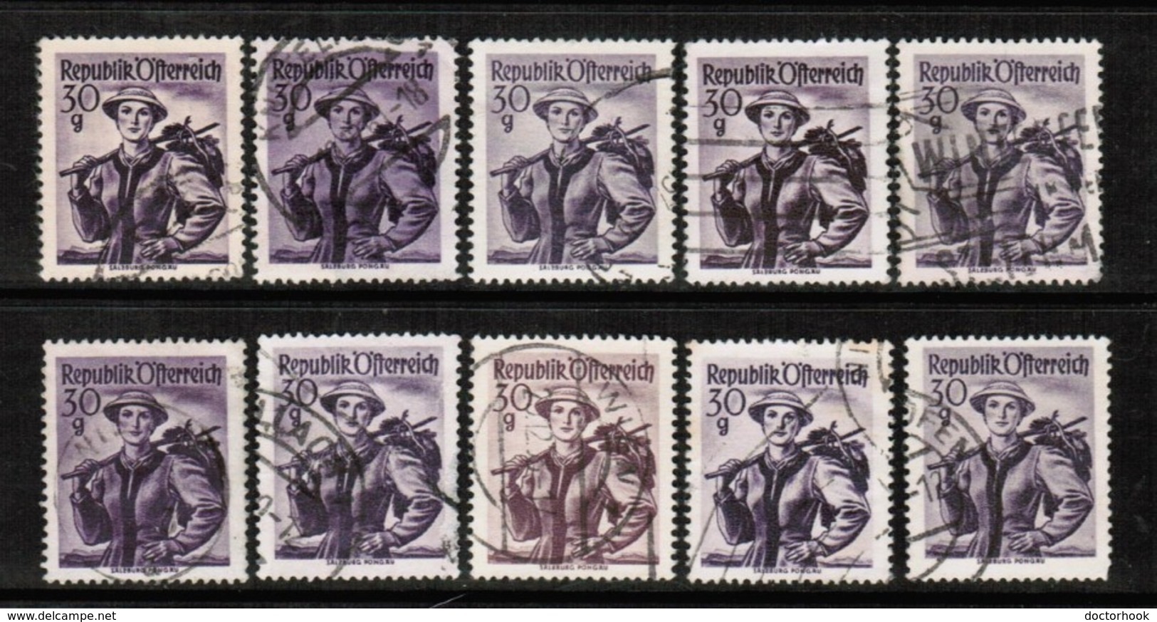 AUSTRIA   Scott # 527 USED WHOLESALE LOT OF 10 (WH-234) - Lots & Kiloware (mixtures) - Max. 999 Stamps