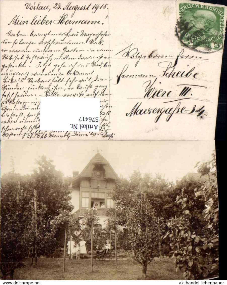 576417,tolle Foto-AK Bad V&ouml;slau Villa 1913 Familie Scheibe - Sonstige & Ohne Zuordnung