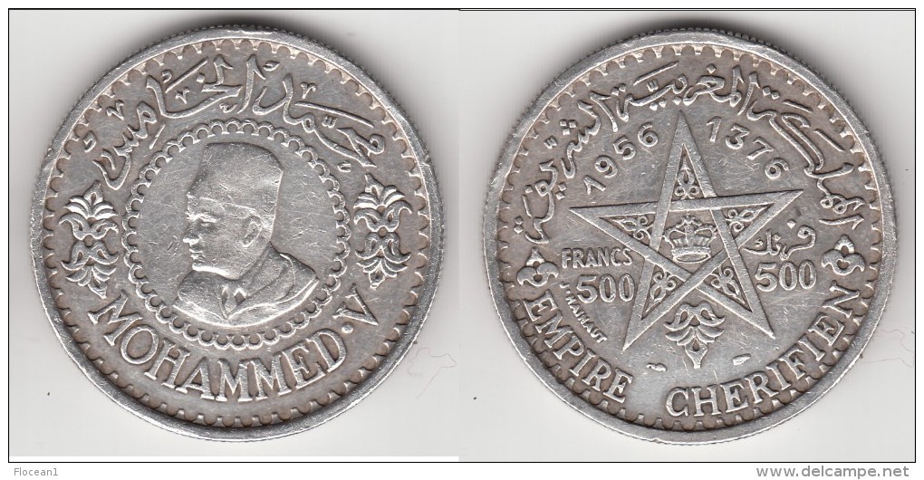 **** MAROC - MOROCCO - 500 FRANCS 1956-AH1376 - ARGENT - SILVER **** EN ACHAT IMMEDIAT !!! - Marruecos