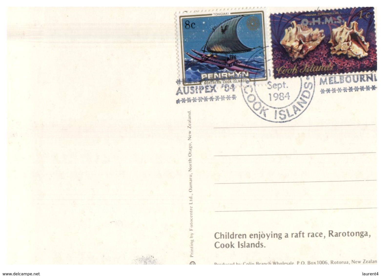 (215) Cook Island - AUSIPEX 84 Postcard With Stamps - Cookeilanden
