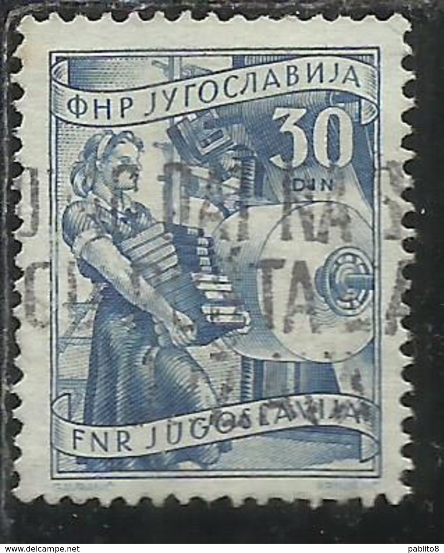 JUGOSLAVIA YUGOSLAVIA 1951 1952 ECONOMY & INDUSTRY AGRICOLTURE ECONOMIA E INDUSTRIA AGRICOLTURA 30d USATO USED OBLITERE' - Usati