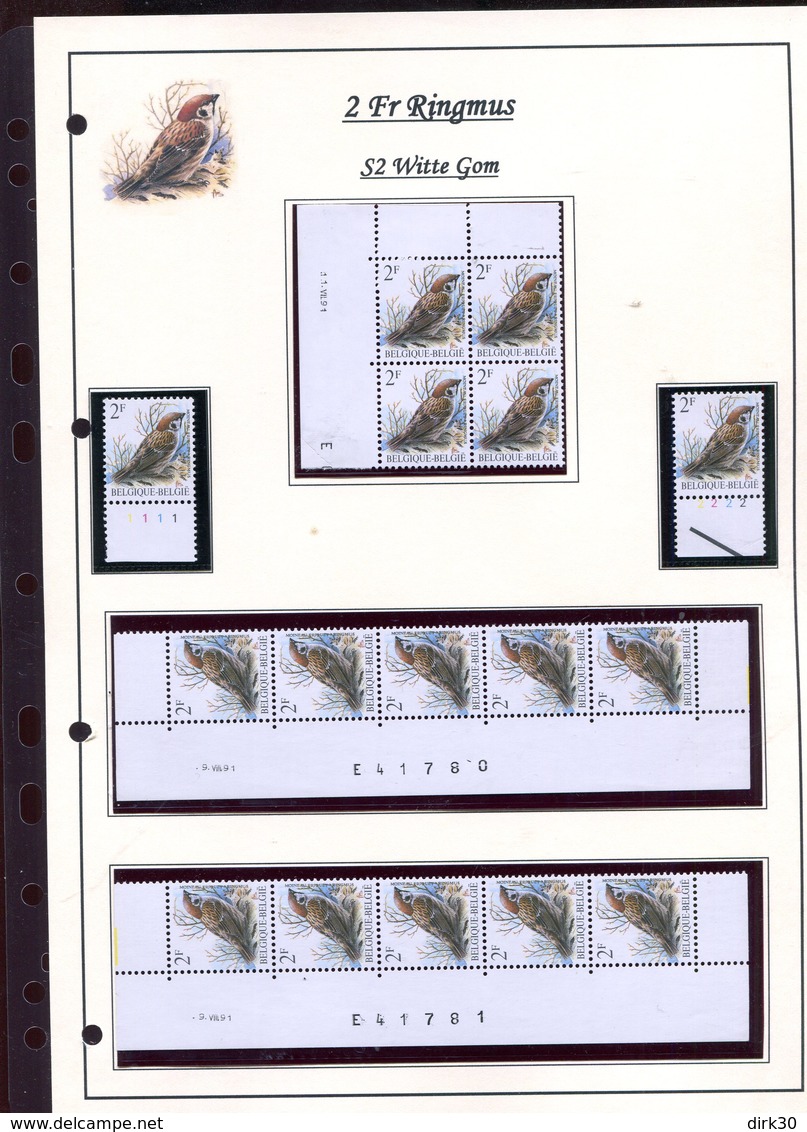 Belgie 2347 S2 Buzin Vogels Birds Feuille De Collection Numéro De Planche Plaatnummer Drukdatum - 1985-.. Pájaros (Buzin)