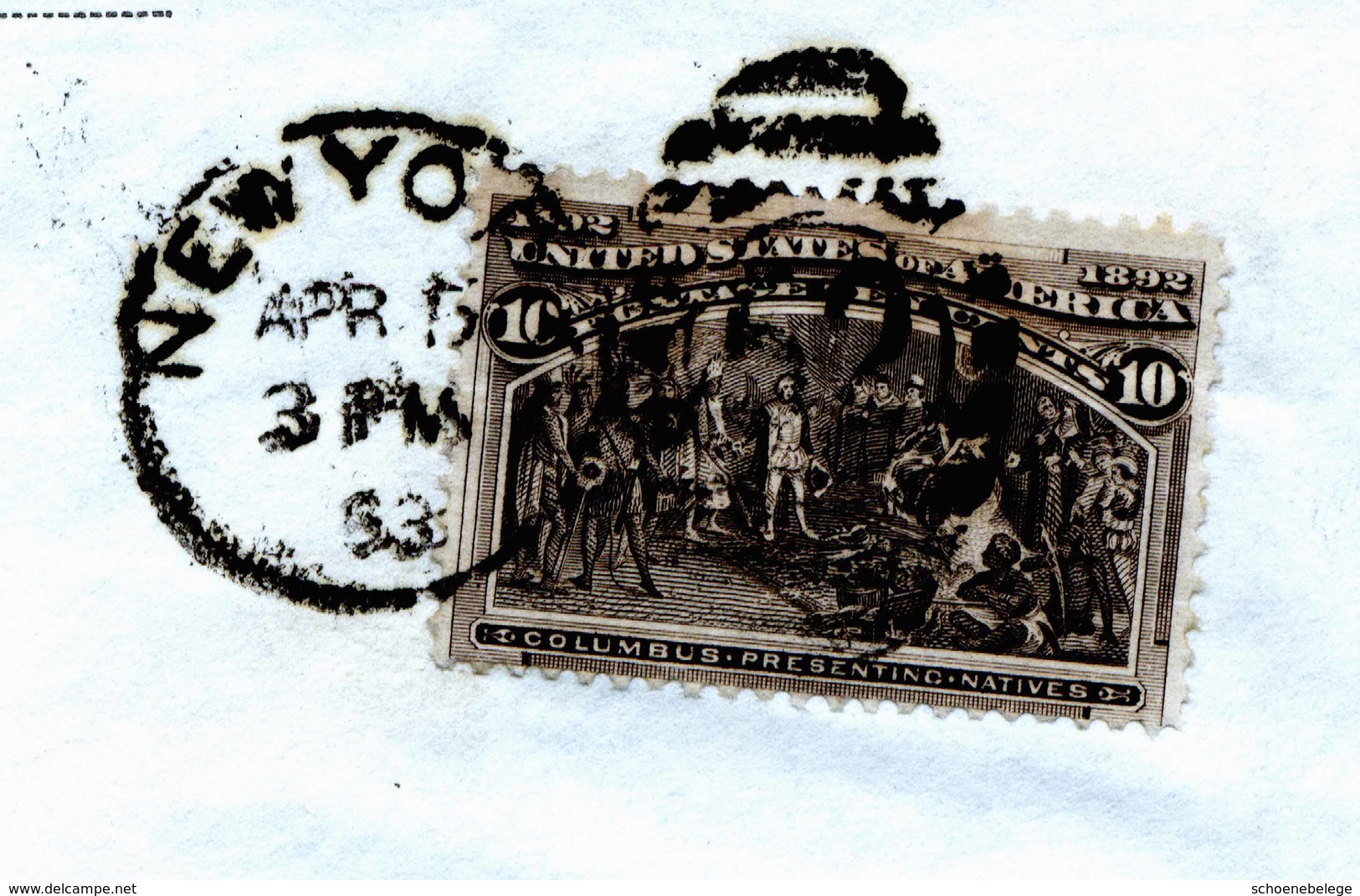 A5611) USA Brief New York 15.4.1893 N. Richtersweil / CH Mit EF 10c Columbus - Storia Postale