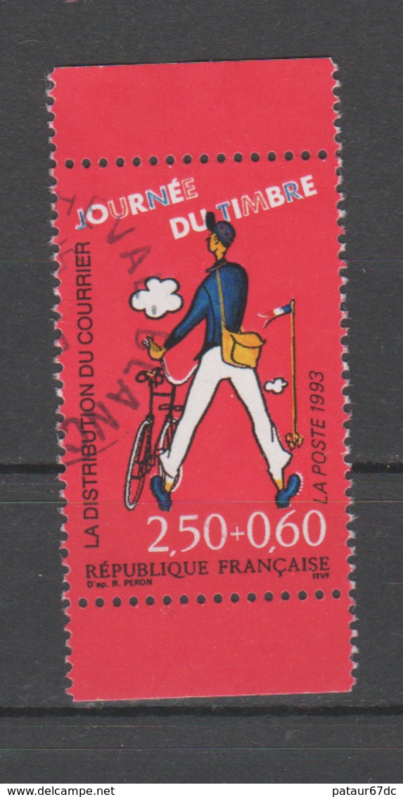 FRANCE / 1993 / Y&T N° 2792a : Journée Du Timbre (Tati) Avec Surtaxe De Carnet Avec Bords - Choisi - Cachet Rond - Oblitérés