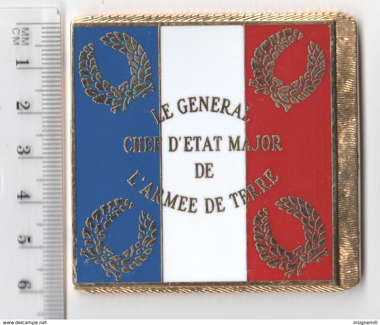 DRAPEAU LE GENERAL CEMAT CHEF D ETAT MAJOR DE L' ARMEE DE TERRE En Métal Doré - Drapeaux