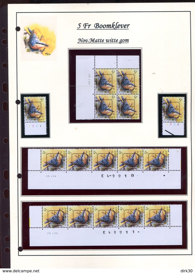 Belgie 2294 PREO Novarode Buzin Vogels Birds Feuille De Collection Numéro De Planche Plaatnummer Drukdatum - 1985-.. Pájaros (Buzin)