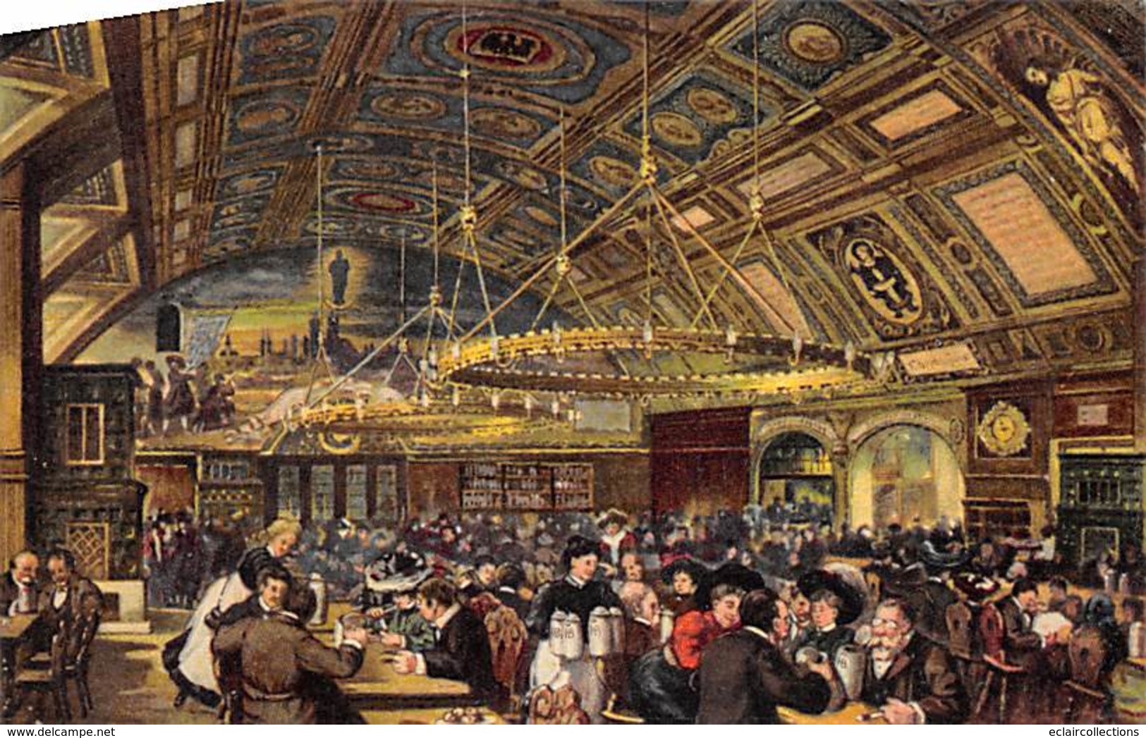 Publicité   Thème Autour De La Bière:  Munich. München.  Intérieur D'une Brasserie   (voir Scan) - Publicité