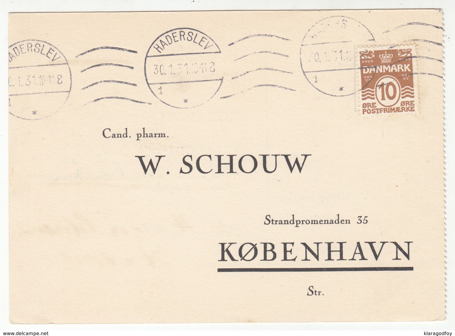 Denmark 1931 Pharmacy Brevkort Bestillingskort Coramin Cibalgin  B180901 - Postal Stationery