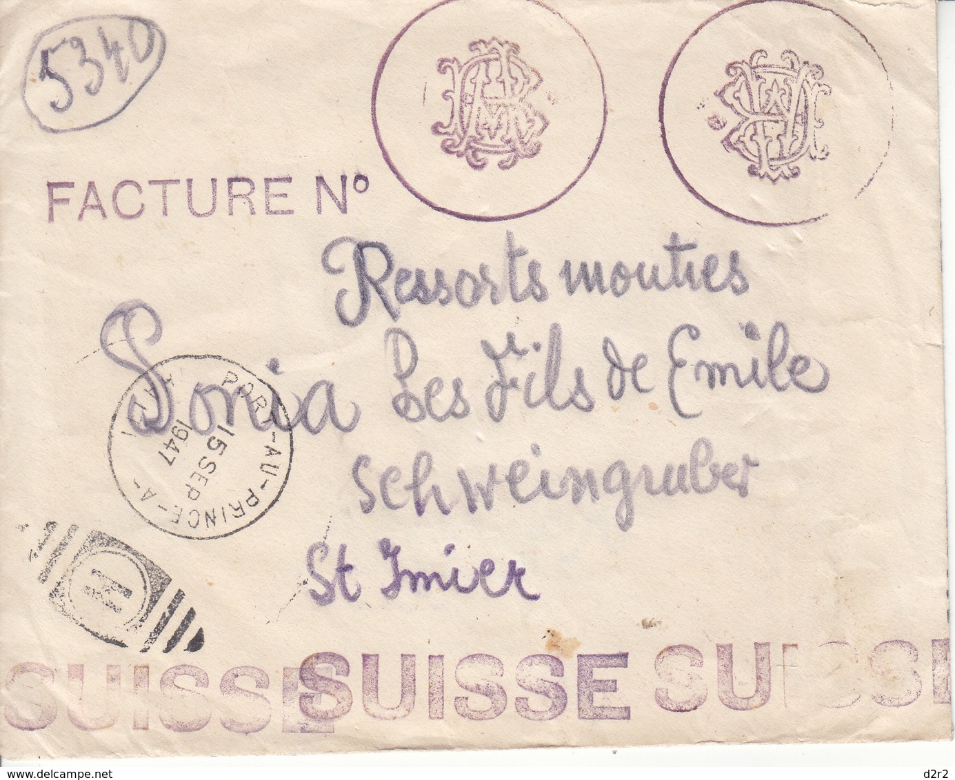 LETTRE DE 1947 POUR LA SUISSE - A VOIR IMAGES - Haiti