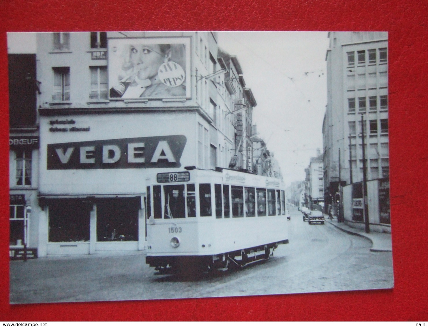 BELGIQUE - BRUXELLES - PHOTO 15 X 10 - TRAM - TRAMWAY - LIGNE 88 - MAGASIN " VEDEA " - - Trasporto Pubblico Stradale