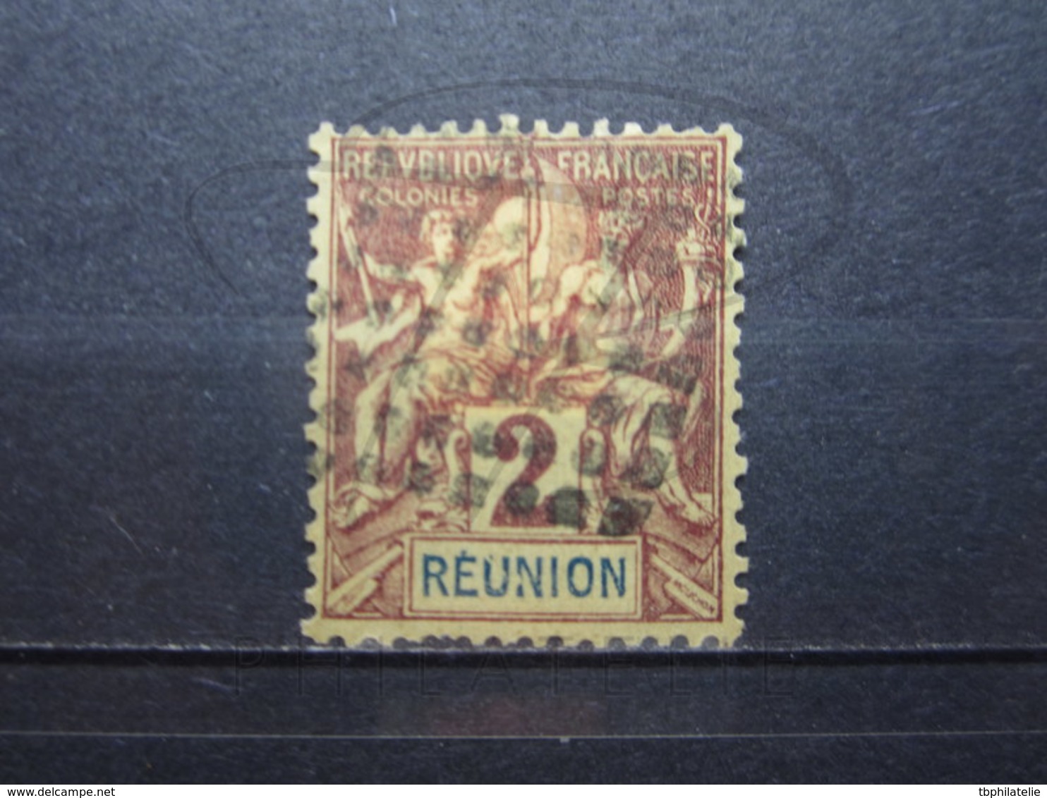 VEND TIMBRE DU REUNION N° 33 , CACHET LOSANGE DE POINTS !!! - Used Stamps