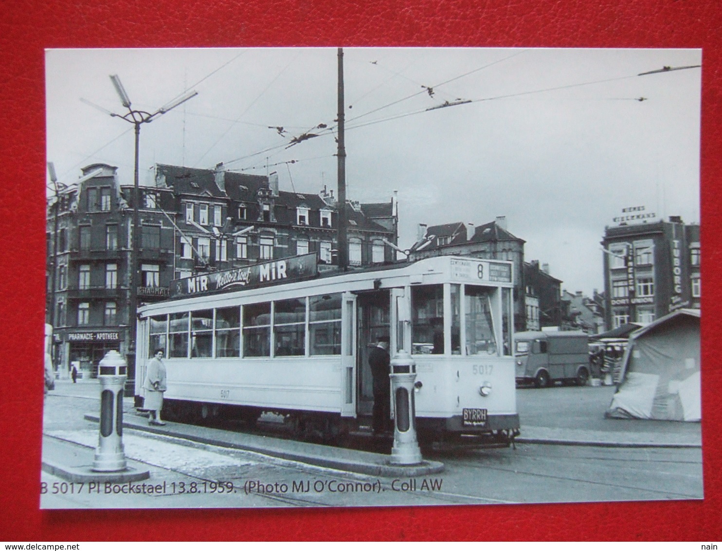 BELGIQUE - BRUXELLES - PHOTO 15 X 10 - TRAM - TRAMWAY - LIGNE 8 - PHOTO  MJO' CONNOR ...1959 . - Public Transport (surface)