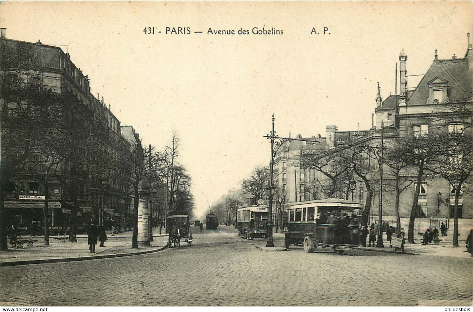 PARIS  13eme  Avenue Ds GOBELINS  Autobus - Distretto: 13