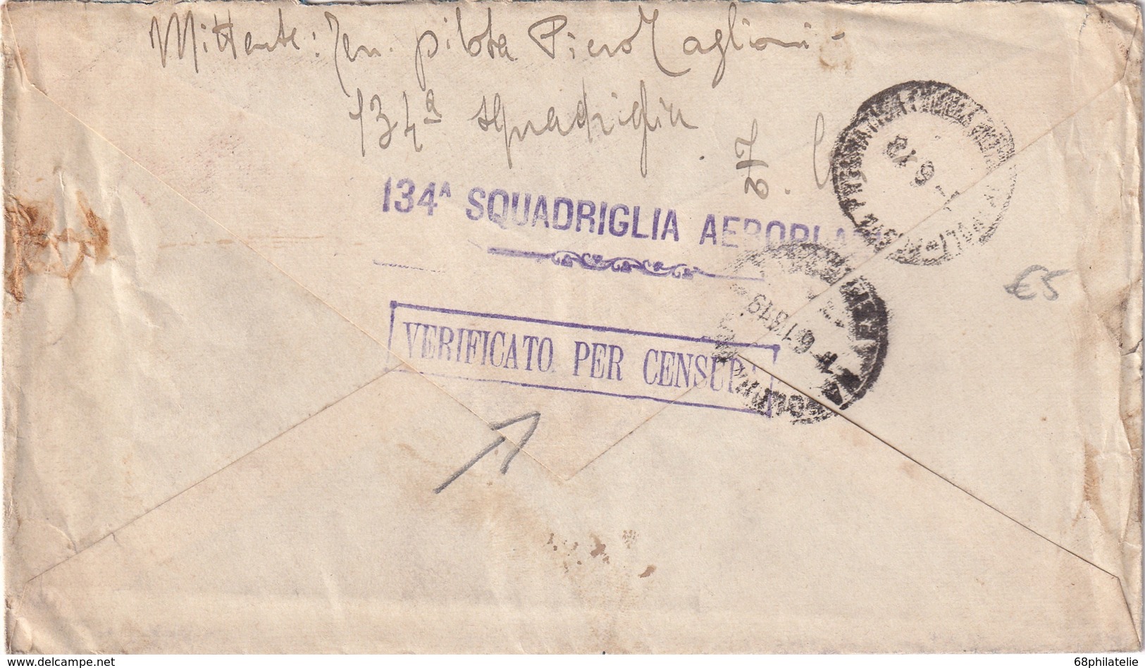 ITALIE 1918 LETTRE CENSUREE DE VERONA - Poststempel