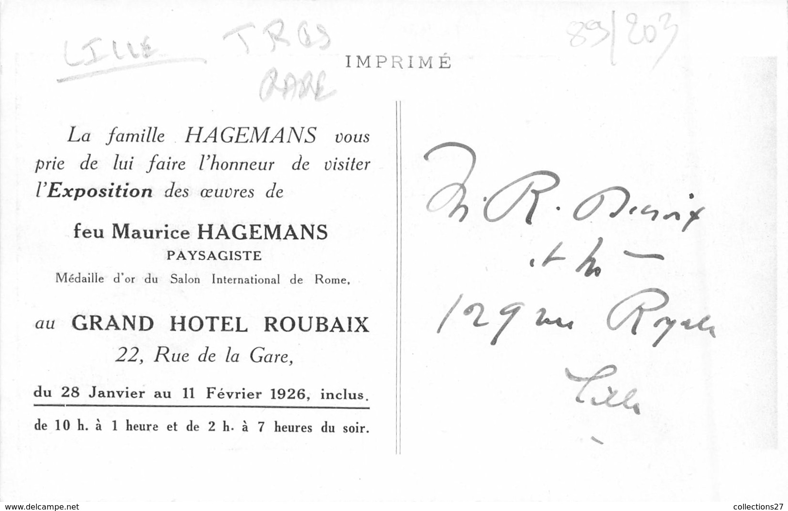 59-ROUBAIX- LA FAMILLE HAGEMANS PAYSAGISTE- EXPOSITION - Roubaix