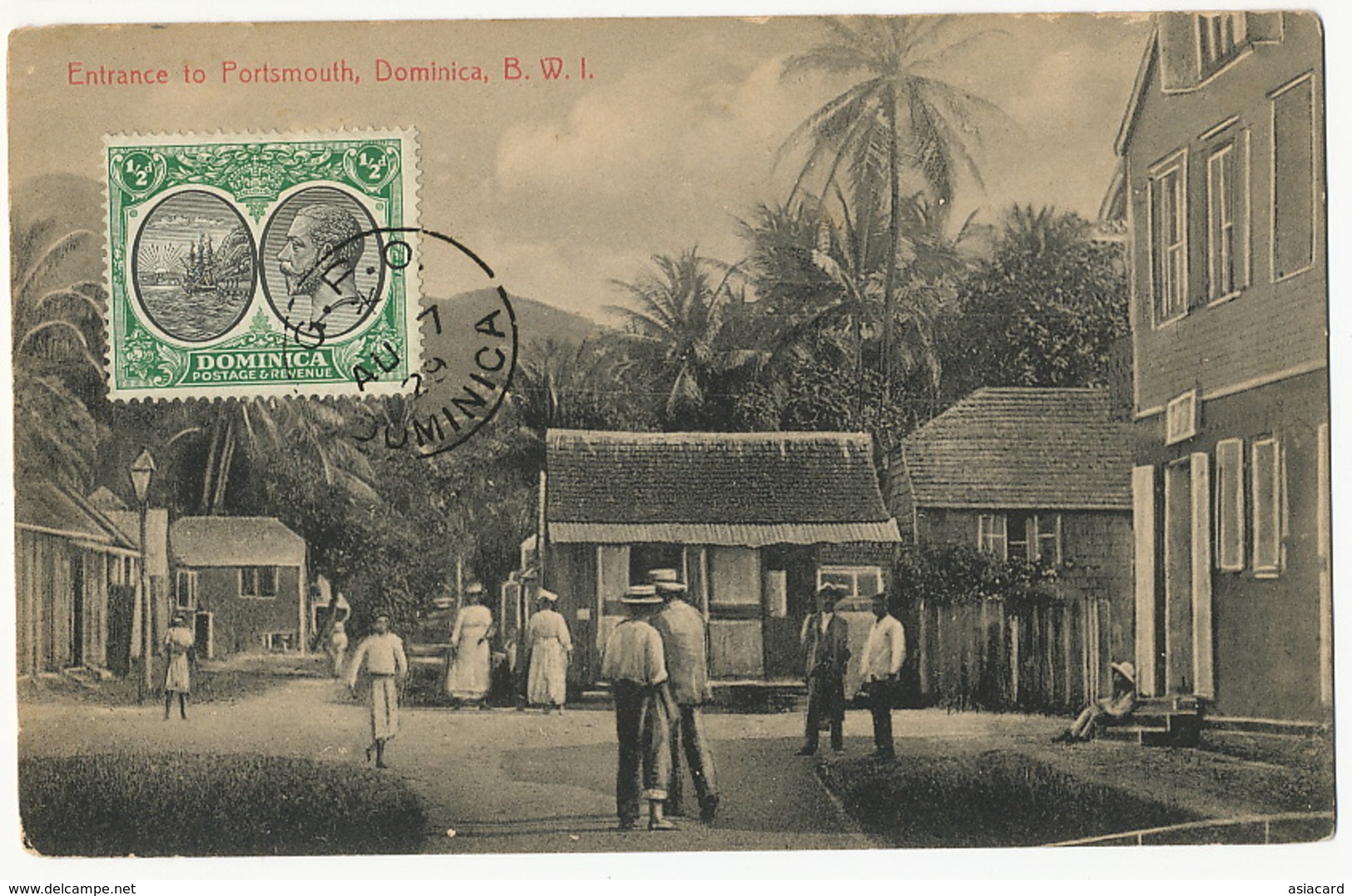 Dominica Entrance To Portsmouth BWI  Stamped But Not Used - Dominique