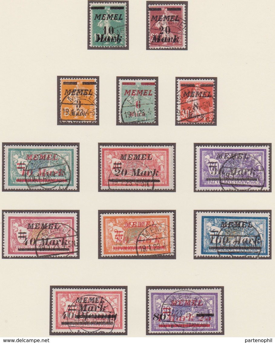 France Memel 1922/23 Overprint US. 65/76 - Used Stamps