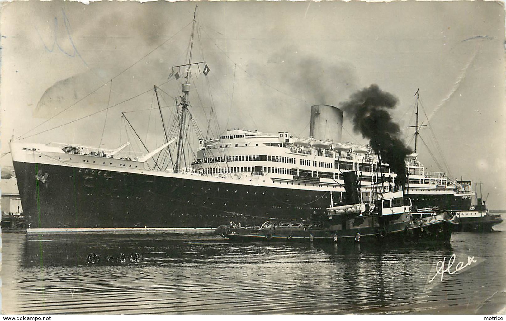 CHERBOURG - Le Paquebot "Andes" Et Un Remorqueur. - Remorqueurs