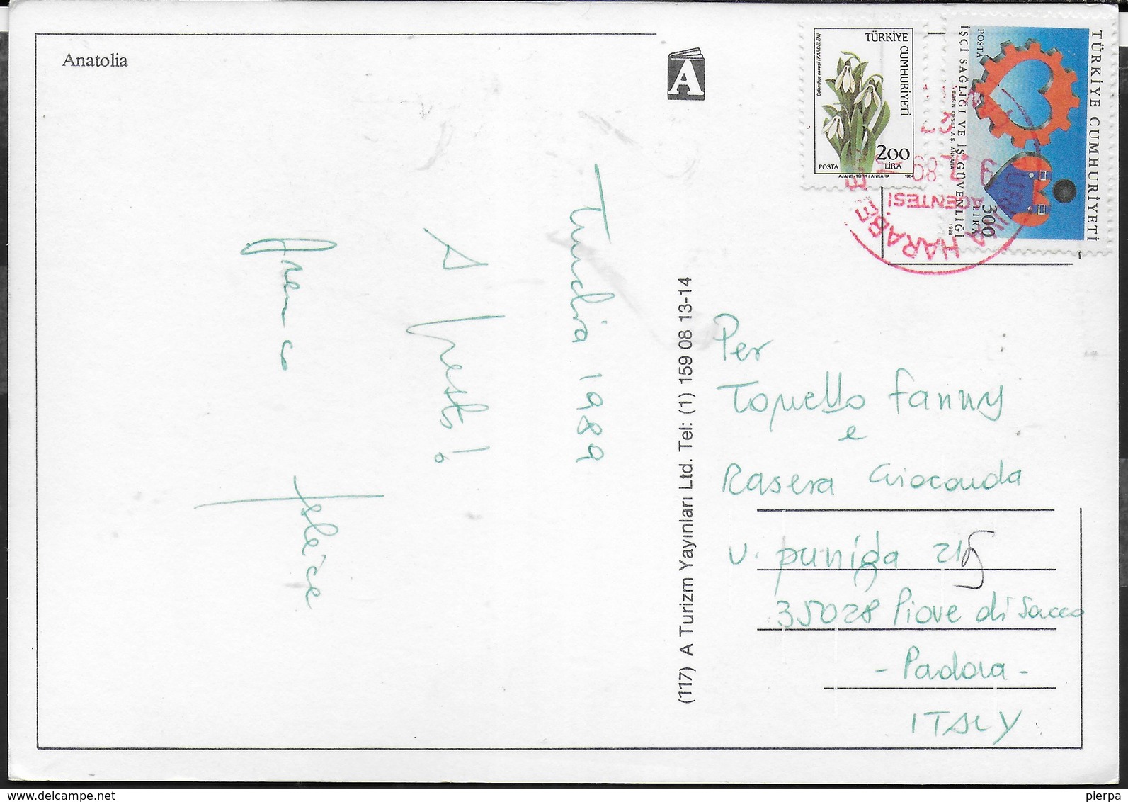 TURCHIA - ANATOLIA - VILLAGGIO TIPICO - FORMATO GRANDE 17X12 - VIAGGIATA 1989 - Turkey