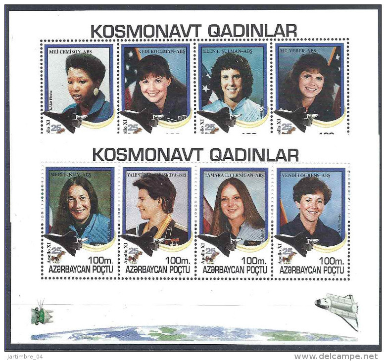 1995 AZERBAIDJAN 202-9**  Mission Apollo, Femmes Astronautes - Azerbaïdjan