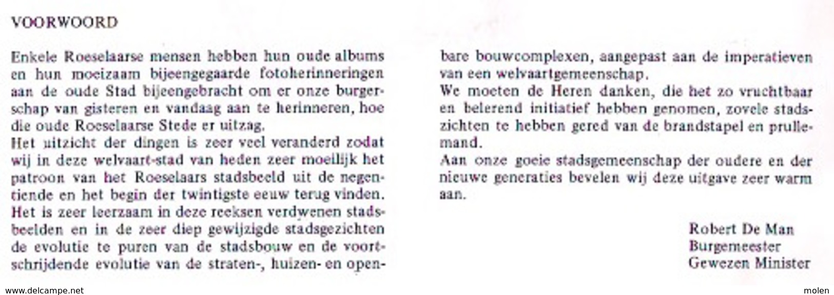 Geschiedenis ROESELARE IN 76 OUDE PRENTKAARTEN ©1972 PRACHTIG NASLAGWERK VOOR POSTKAARTEN VERZAMELAARS Heemkunde Z799o - Roeselare