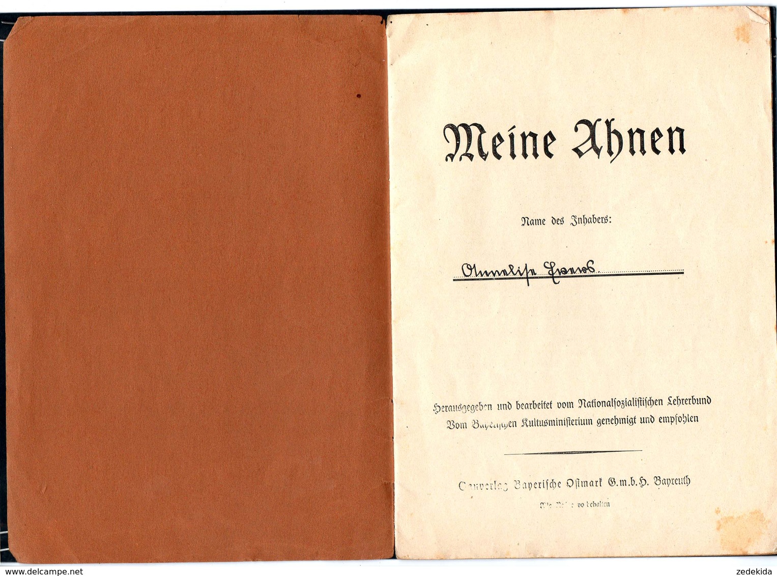 3565 - Ahnenpaß Ahnentafel Schmölln Lübeck Bayerische Ostmark - 3. Reich - 2. WK WW - Documenti Storici