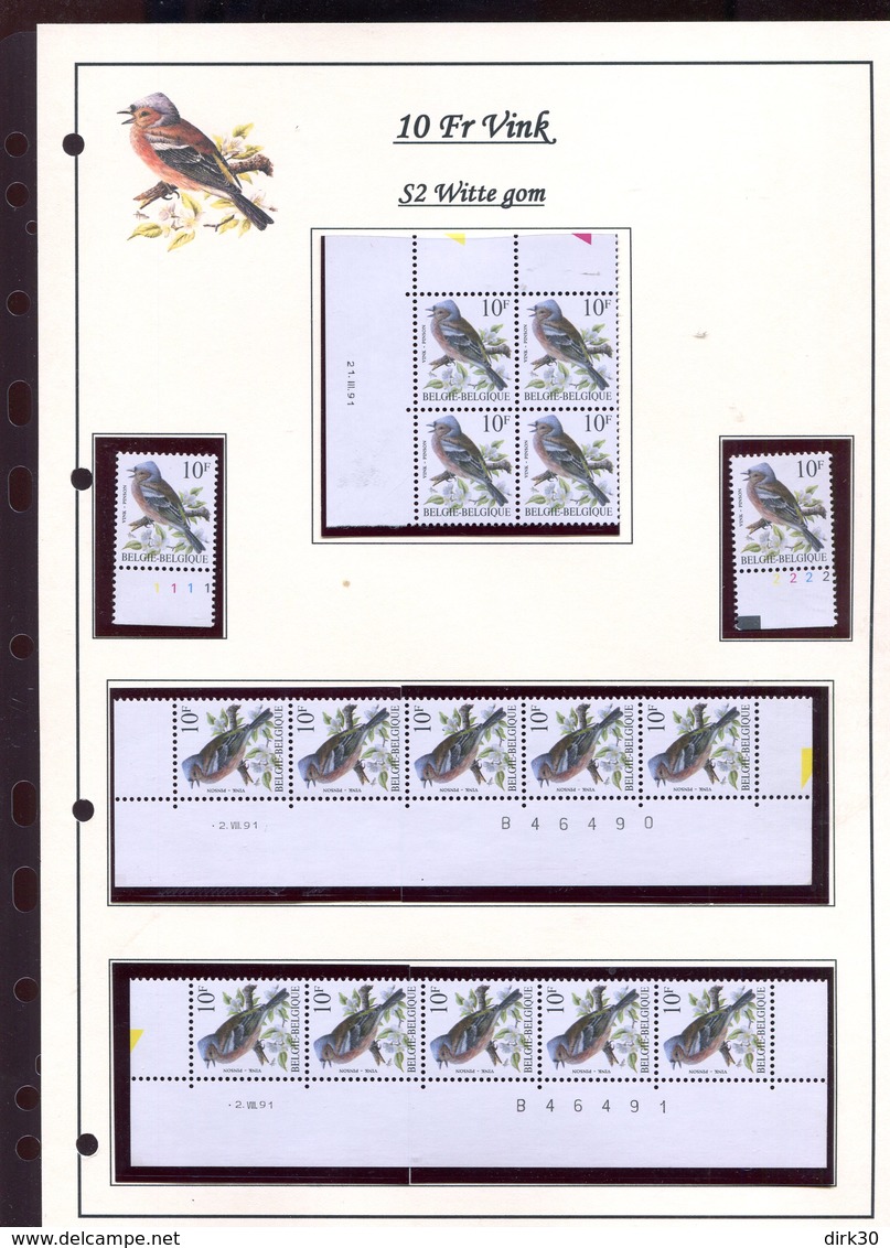 Belgie 2351 S2 Buzin Vogels Birds Feuille De Collection Numéro De Planche Plaatnummer Drukdatum - 1985-.. Pájaros (Buzin)