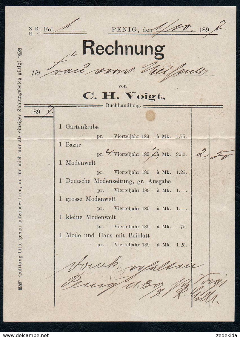 B6482 - Penig - Rechnung C.H. Voigt - 1800 – 1899