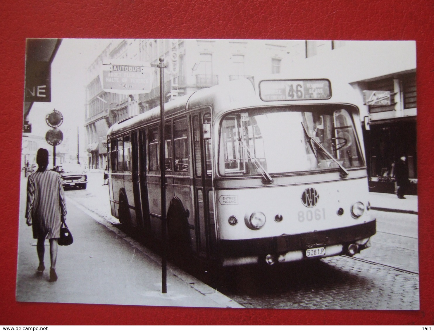 BELGIQUE - BRUXELLES - PHOTO 14.5 X 10 - TRAM - TRAMWAY - BUS -  LIGNE  46  - ANNNEE 60... - Public Transport (surface)