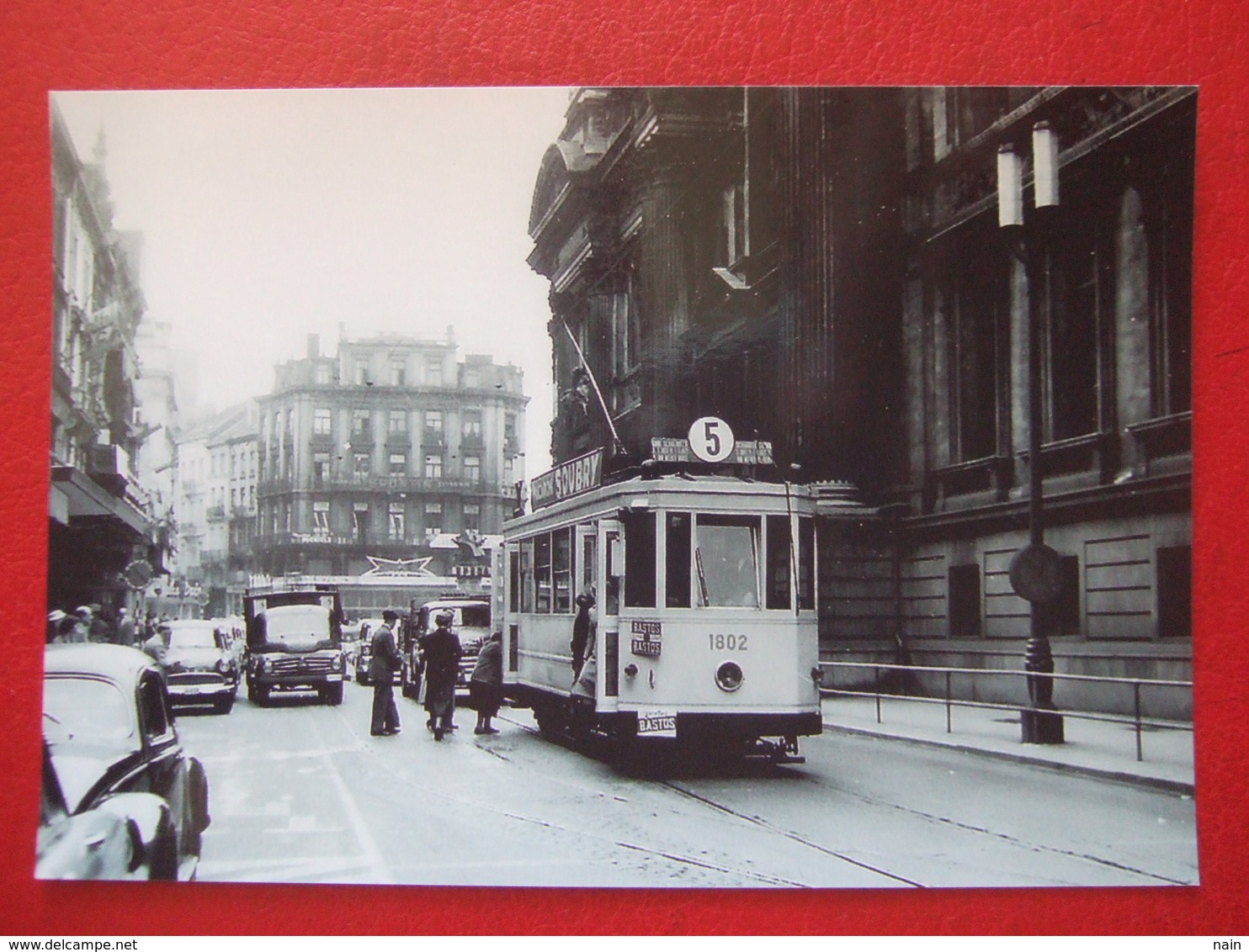 BELGIQUE - BRUXELLES - PHOTO 14.5 X 10 - TRAM - TRAMWAY  -  LIGNE  5  - - Transport Urbain En Surface