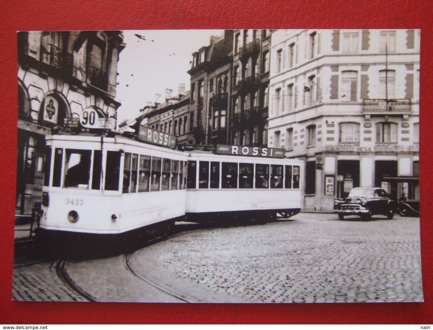 BELGIQUE - BRUXELLES - PHOTO 14.5 X 10 - TRAM - TRAMWAY  -  LIGNE  90 - REMORQUE - BARRIERE DE ST GILLES - - Public Transport (surface)