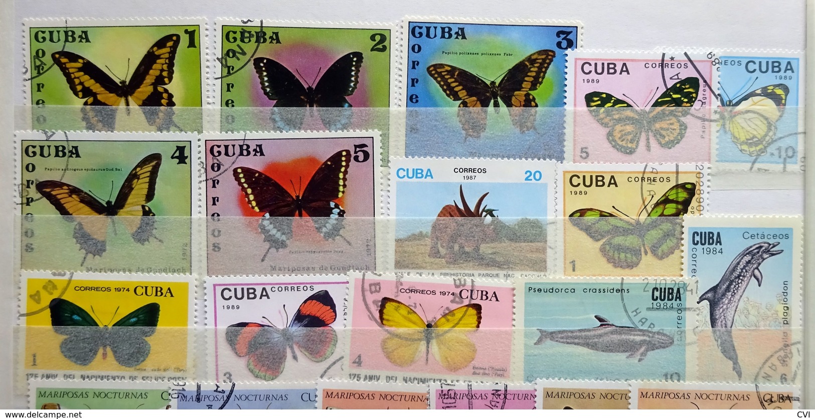 Cuba early to modern in Stockbook, Revenues, Airmail, Animals, Sports, Birds, Flowers, Butterflies, Trains, Thematic.