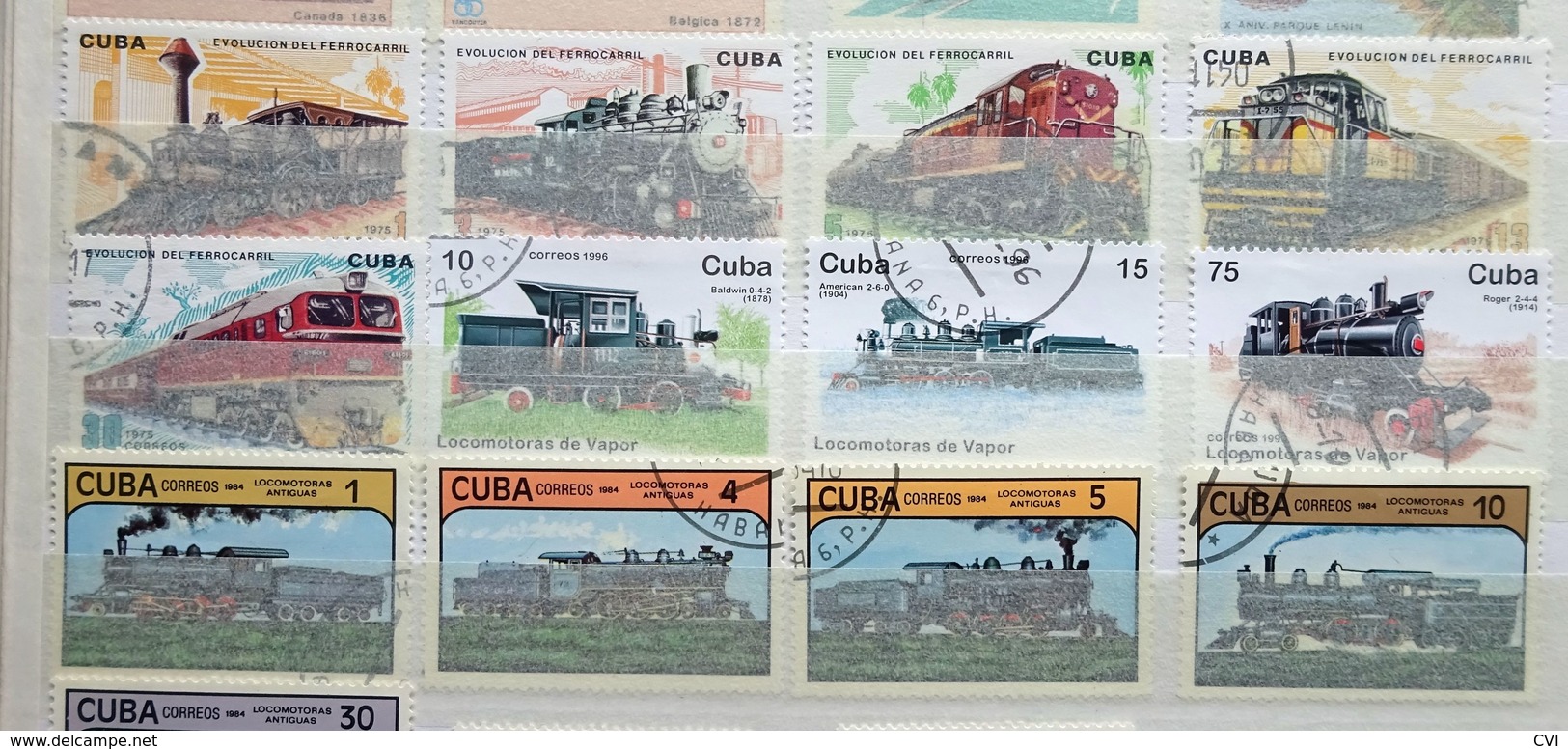 Cuba early to modern in Stockbook, Revenues, Airmail, Animals, Sports, Birds, Flowers, Butterflies, Trains, Thematic.