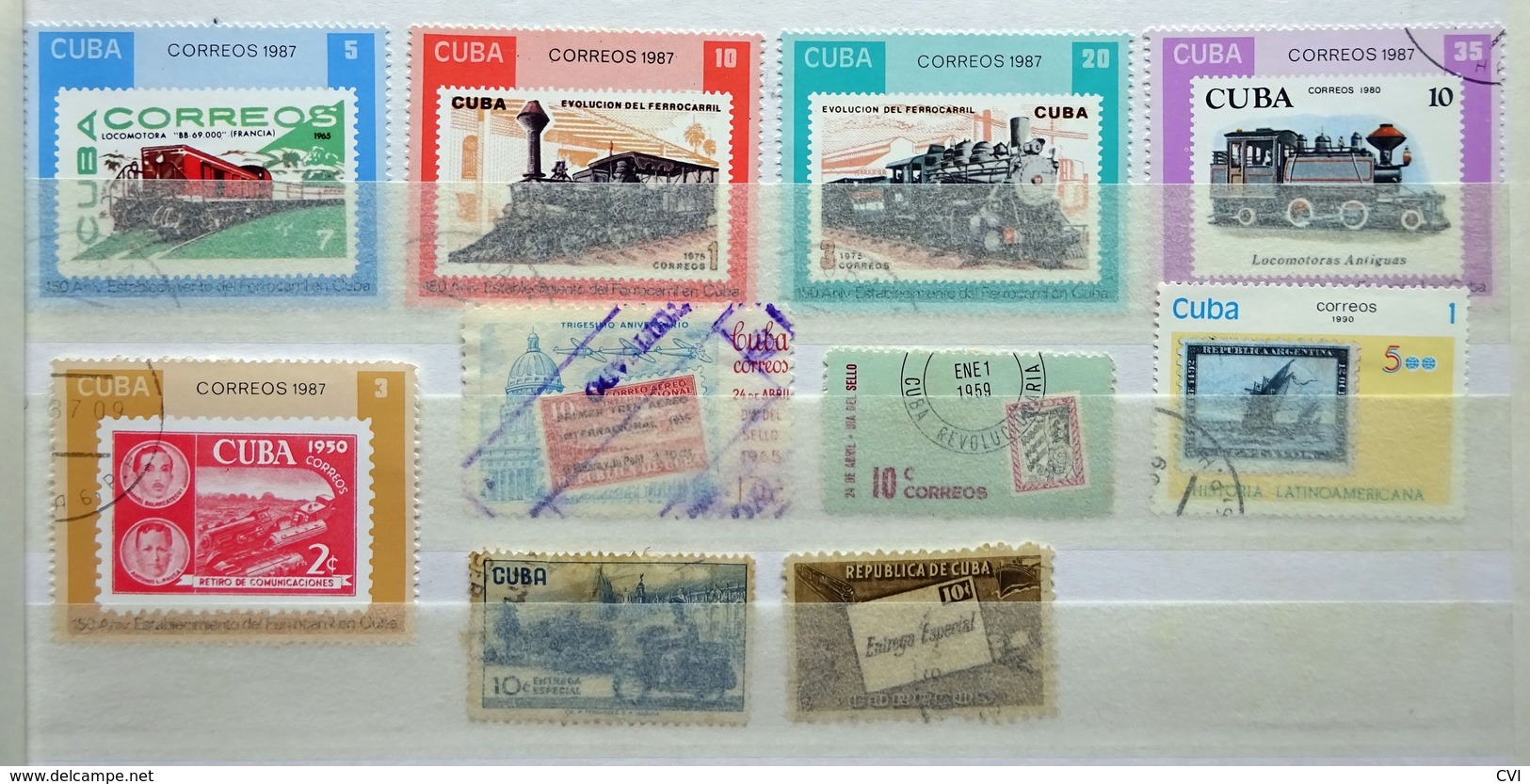 Cuba early to modern in Stockbook, Revenues, Airmail, Animals, Sports, Birds, Flowers, Butterflies, Trains, Thematic.