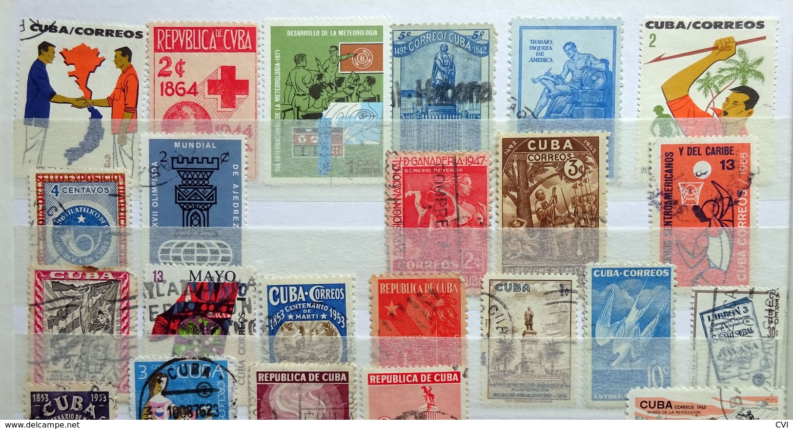 Cuba early to modern in Stockbook, Revenues, Airmail, Animals, Sports, Birds, Flowers, Butterflies, Trains, Thematic.