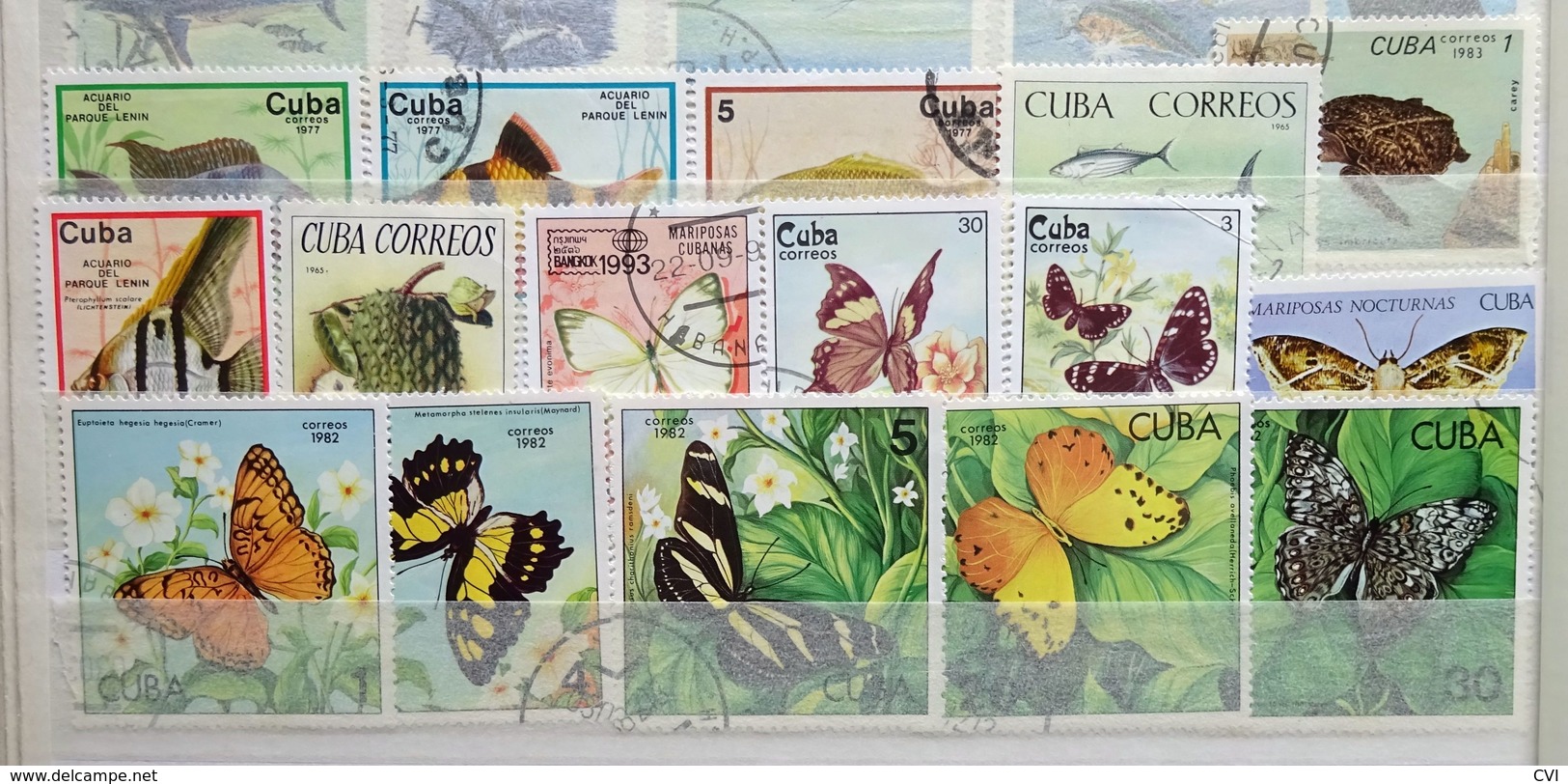 Cuba early to modern in Stockbook, Revenues, Airmail, Animals, Sports, Birds, Flowers, Butterflies, Trains, Thematic.