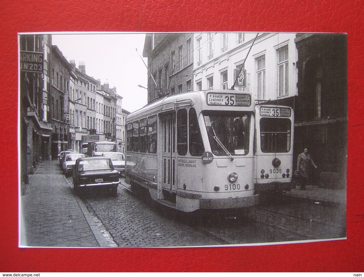 BELGIQUE - BRUXELLES - PHOTO 13.5 X 9.8 - TRAM - TRAMWAY - BUS -  LIGNE  35 - REPRODUCTION . - Public Transport (surface)
