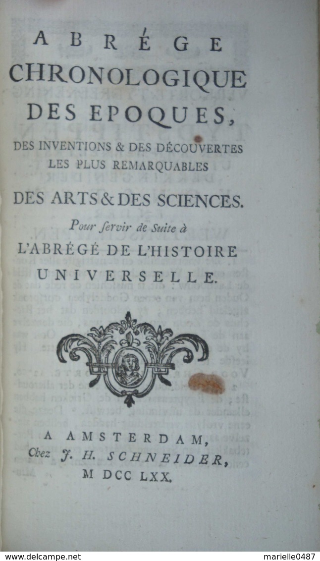 Abrégé Chronologique De L'Histoire Universelle Par Mr La Croze - 1701-1800