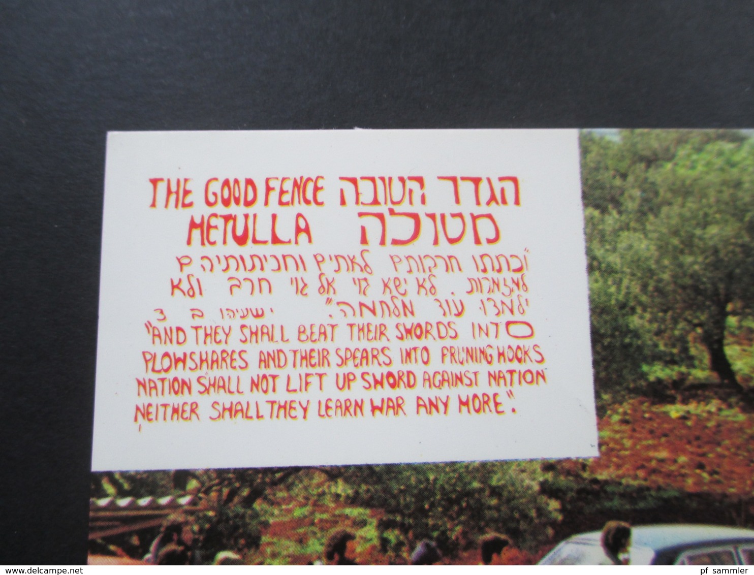 Israel 1977 Echtofoto AK The Good Fence Metulla Sonderstempel - Covers & Documents