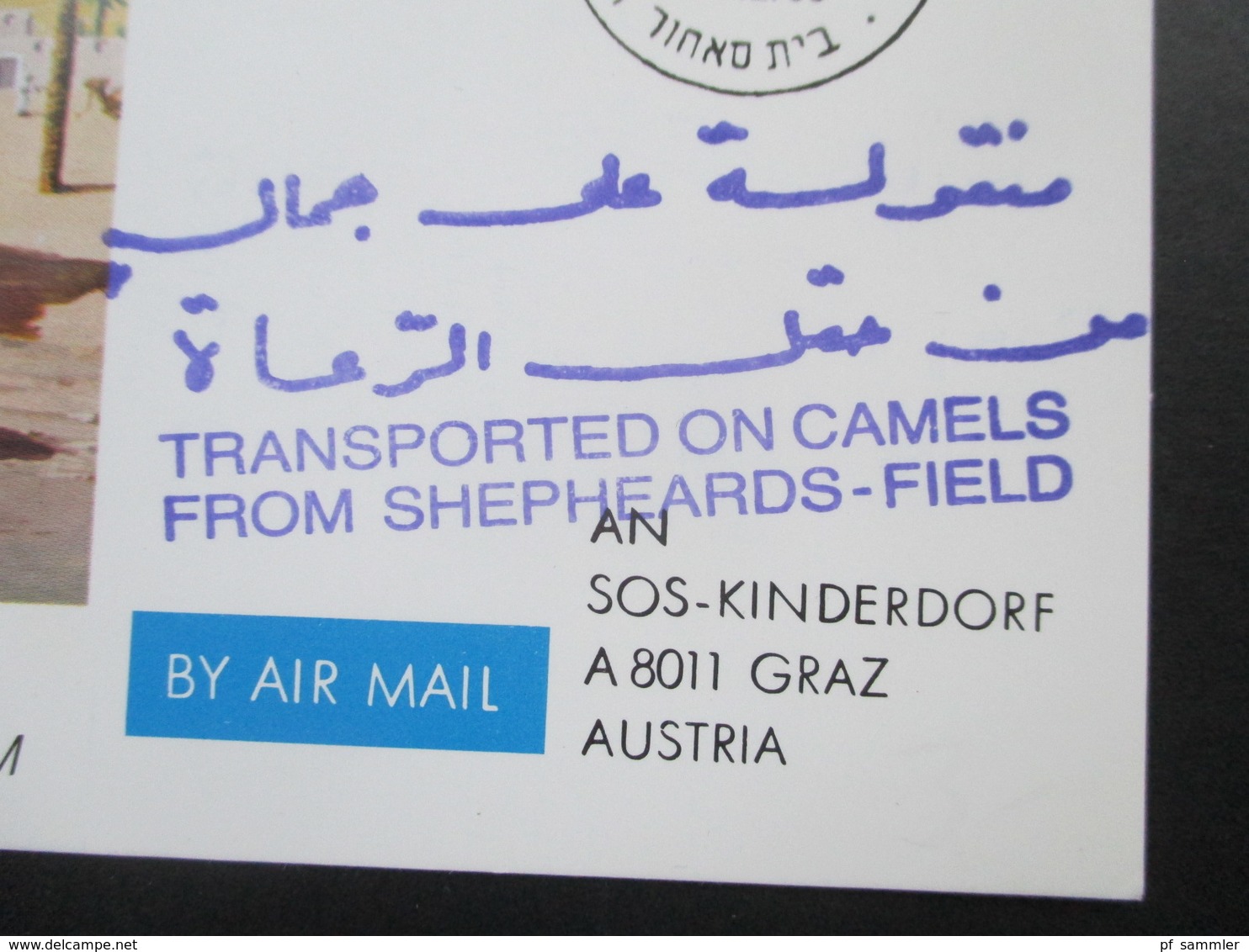 Israel 1983 AK Befördert Mit Kamelen Vom Hirtenfeld Nach Bethlehem. Transported On Camels From Shepheards Field. SoS Kin - Altri (Terra)