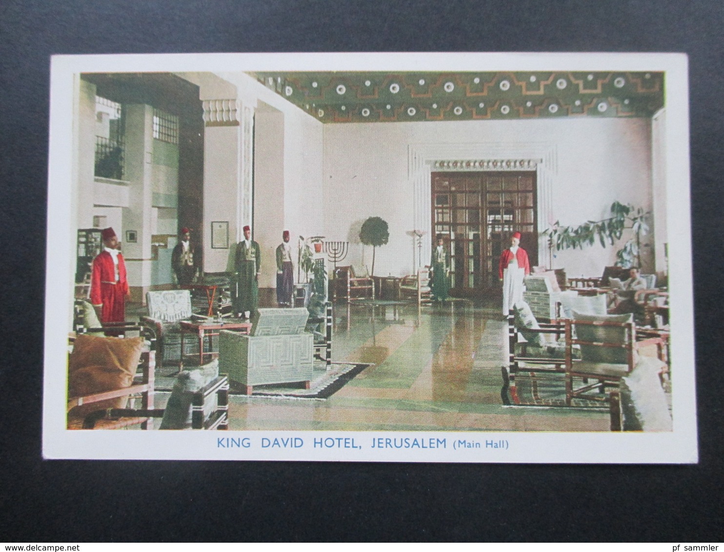 Israel AK King David Hotel, Jerusalem (Main Hall) A Finlay Colour Photograph Printed In England By Rye House (Widbury) - Hotels & Gaststätten