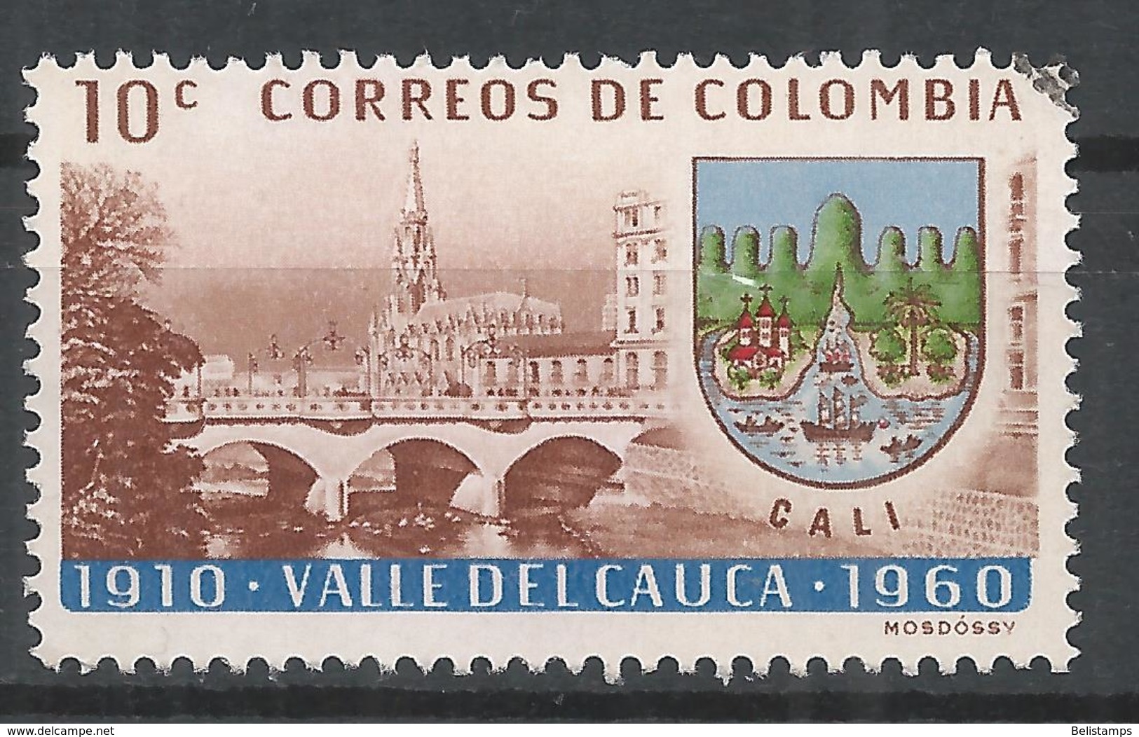 Colombia 1962. Scott #729 (U) Cauca River Bridge, Cali - Colombie