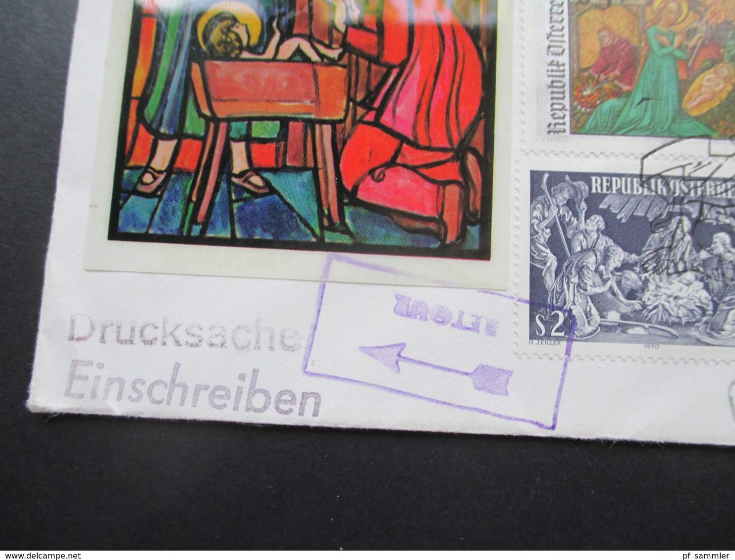 Österreich 1976 Christkindl Einschreiben / Luftpost Nach Bethlehem Via Israel. Poste Restante. Retour Mit Israel Marken! - Brieven En Documenten