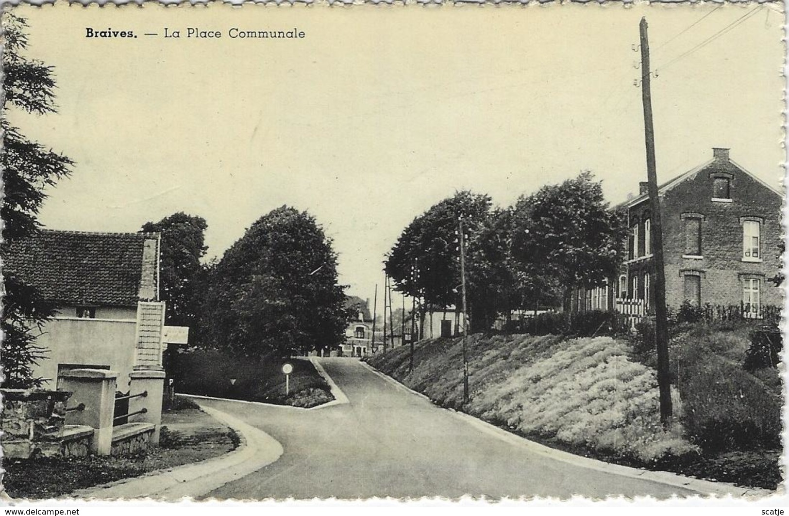 Braives.  -   La Place Communale  -  1958  Naar  Seraing - Braives