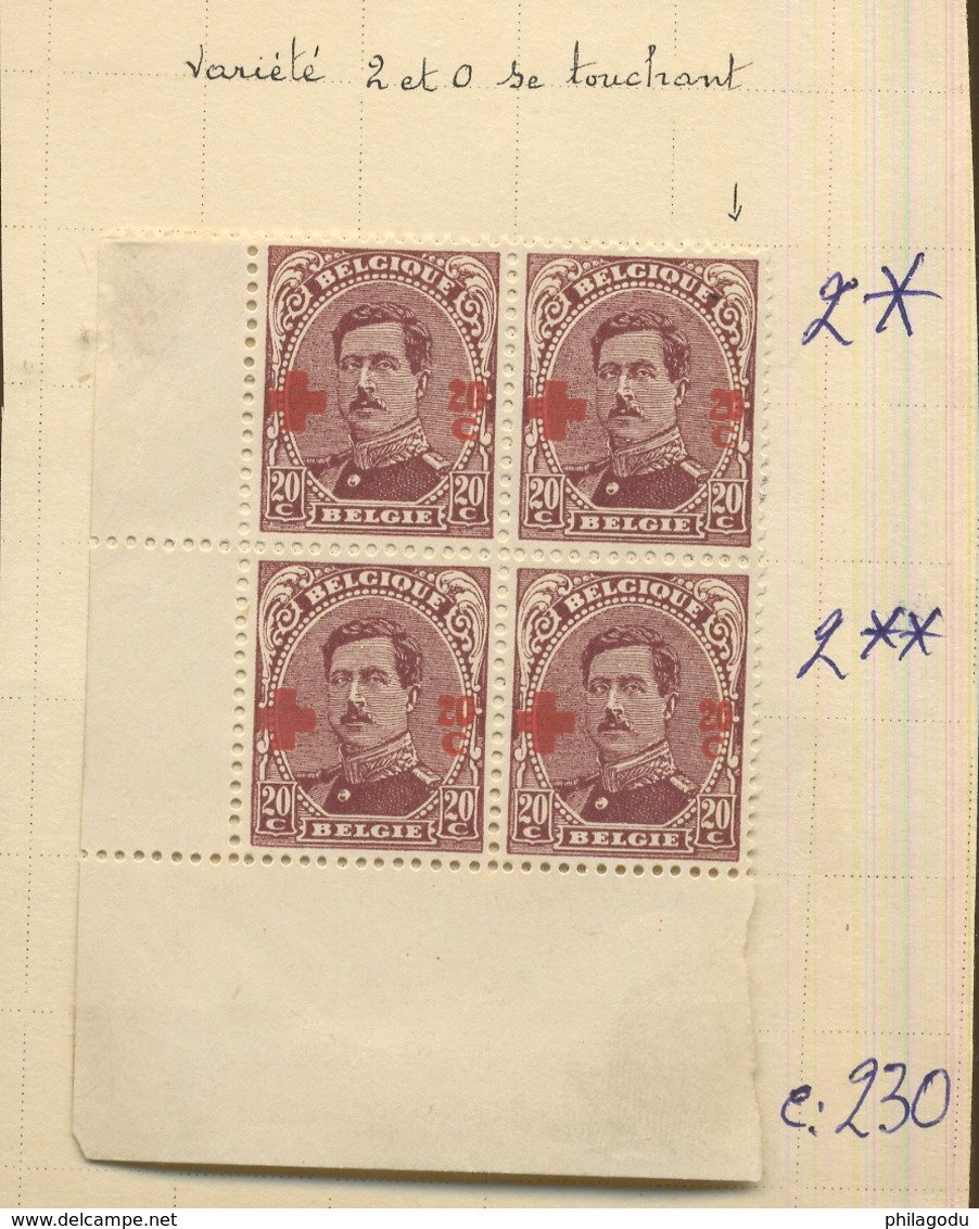 1918,  Belgique Albert 1er Croix-Rouge 1918, Variétés,  154**/ */  Cote 230 € Comme Normaux - 1918 Rode Kruis