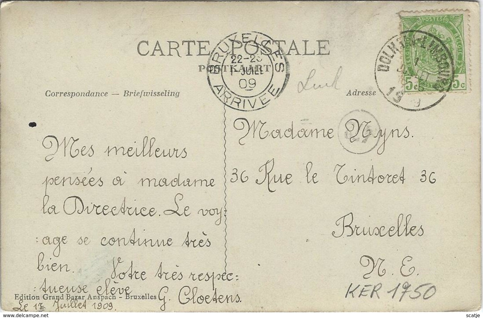 Vallée De La Gileppe  Vers Dolhain.  -   Gekleurde FOTOKAART!  -  COLOR  -  1909   Naar   Bruxelles - Gileppe (Barrage)