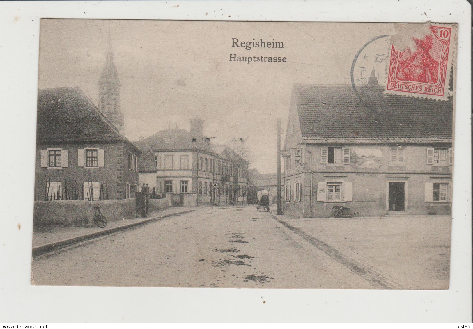 CPA Rétrécie - REGISHEIM REGUISHEIM - Hauptstrasse - Autres & Non Classés