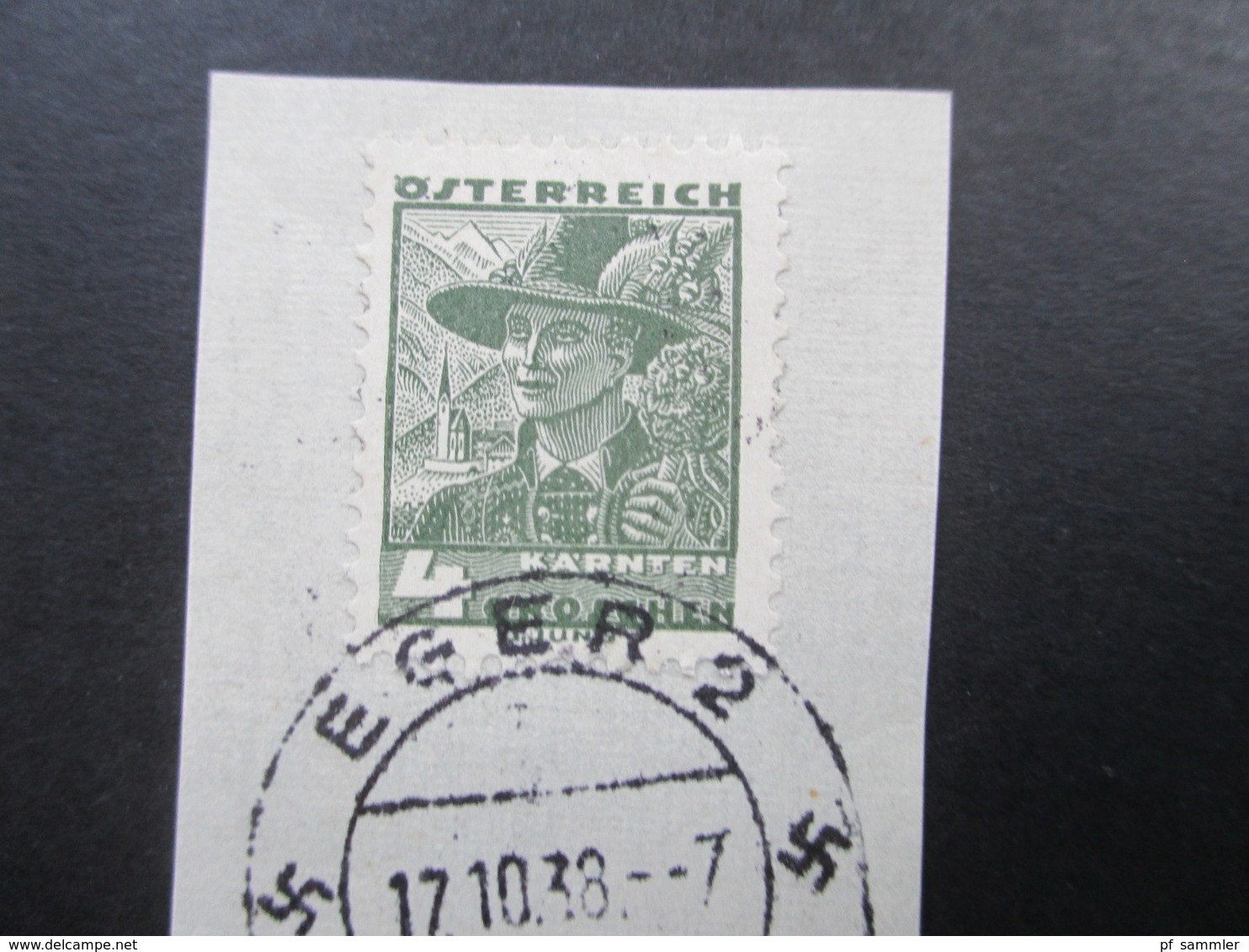 DR Besetzung 2 WK Sudetenland Österreich Nr. 569 Briefstück Mit Befreiungsstempel Eger 2 Wir Sind Frei! - Sudetenland