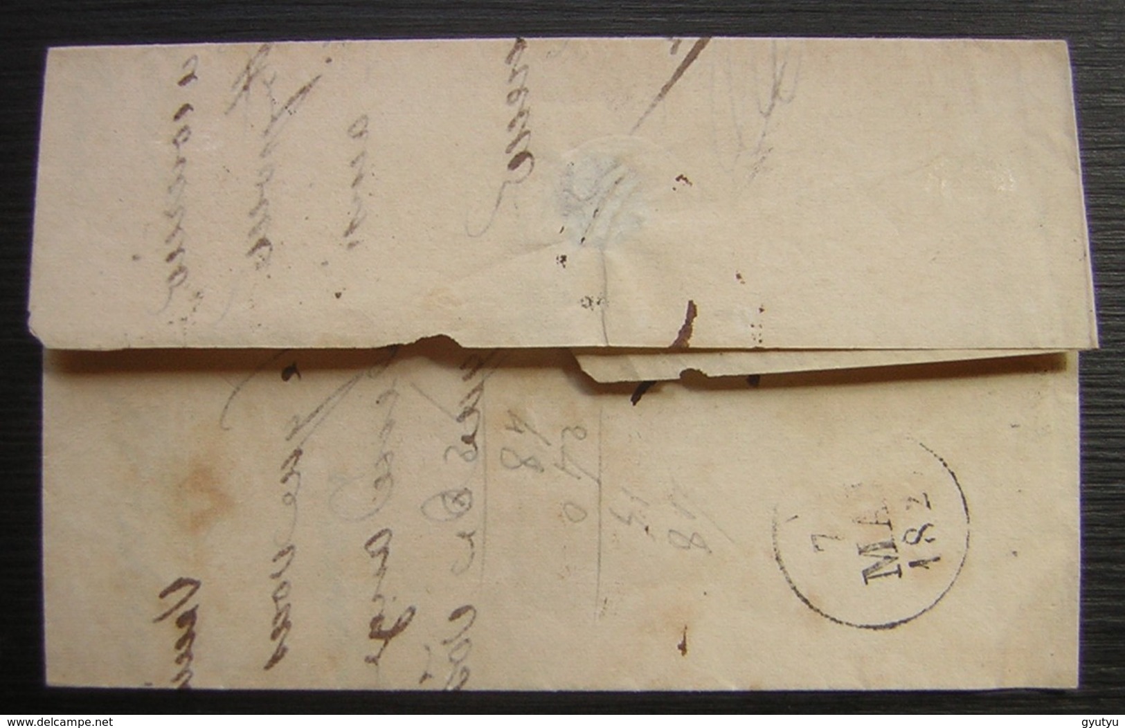 1827 Marque " 16 Saintes" Sur Une Lettre Pour Chatellerault - 1801-1848: Précurseurs XIX